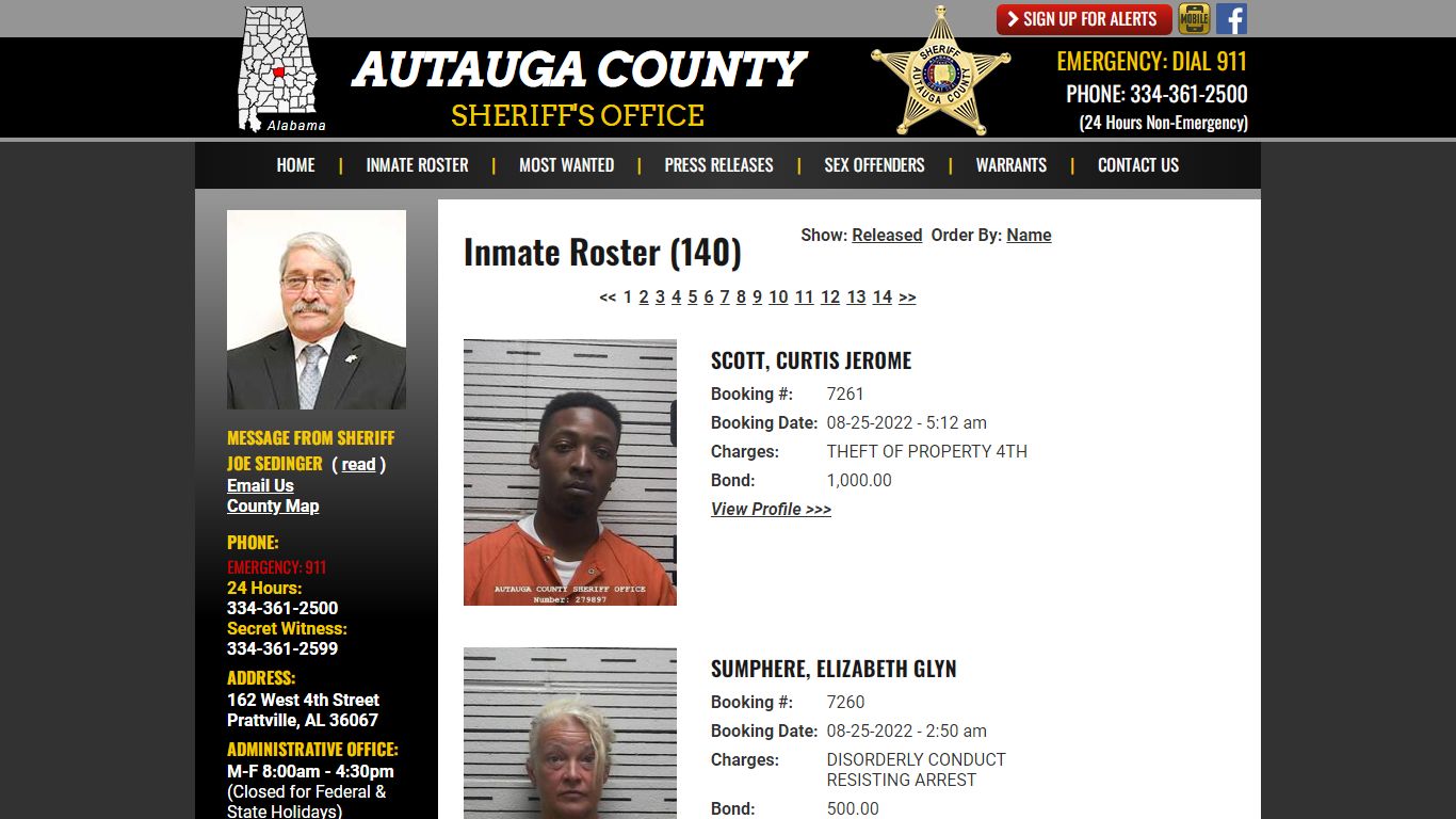 Inmate Roster - Autauga County Sheriff's Office